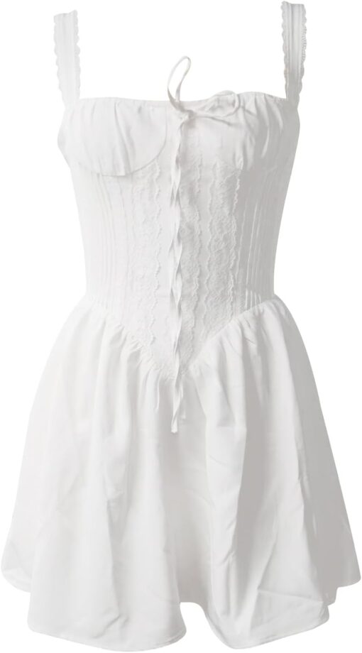 Robe Blanche Courte A Volant – Image 2