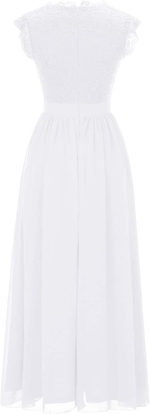 Robe Blanche Longue En Dentelle – Image 5