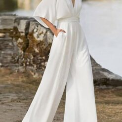 Combinaison Barboteuse Femmes avec Manches Courtes image 13 | Soirée Blanche Combinaison Barboteuse Femmes avec Manches Courtes image 12 | Soirée Blanche