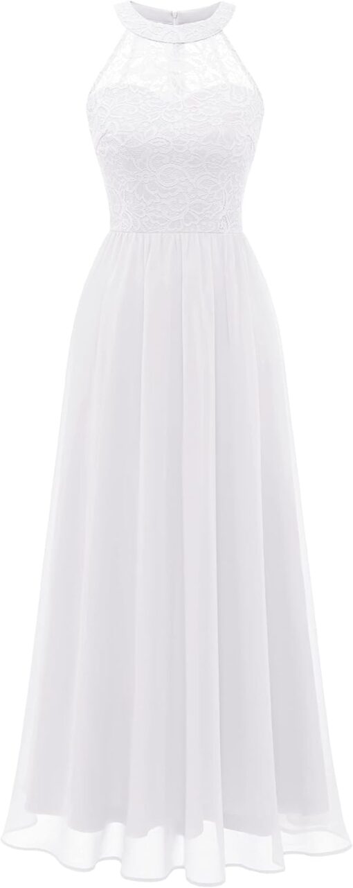 Robe Soiree Blanche Dentelle – Image 2