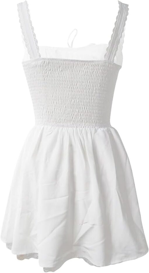 Robe Blanche Courte A Volant – Image 4