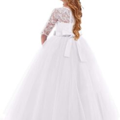 Robe de mariée princesse rose nude à encolure carrée image 11 | Soirée Blanche