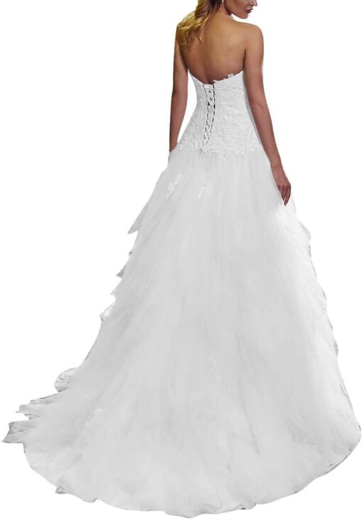 Robe De Mariée Princesse Blanche Avec Strass – Image 3