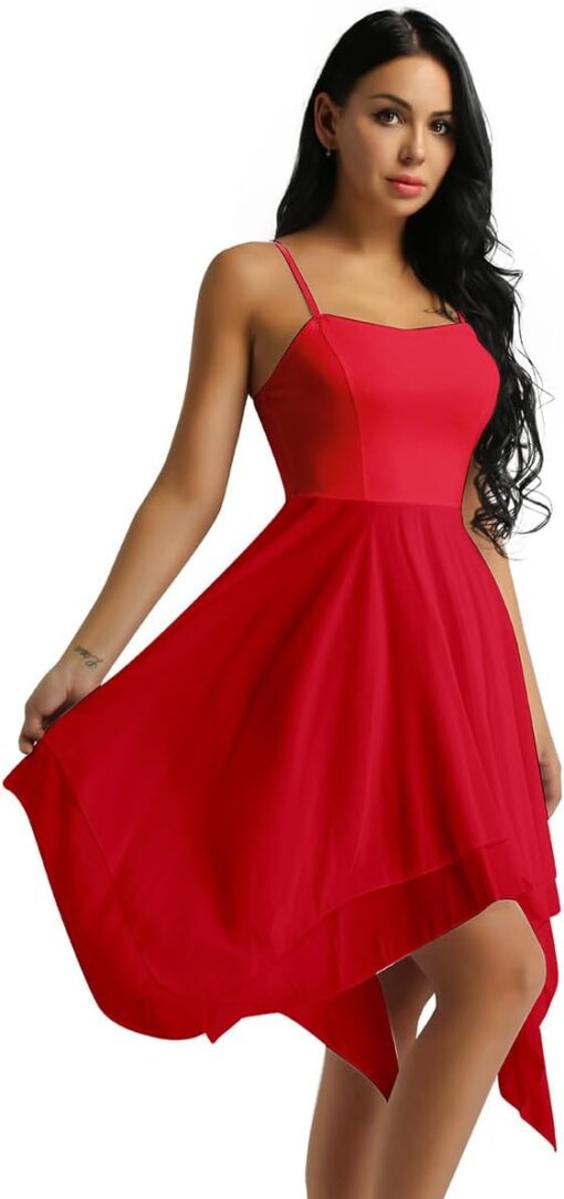 Robe De Cocktail Rouge Et Blanche – Image 5
