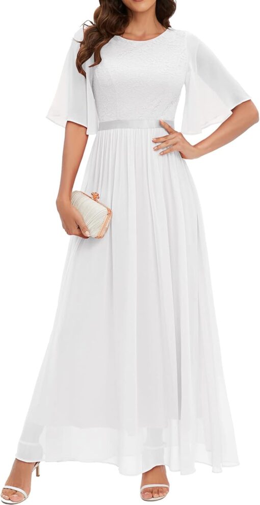 Robe De Soirée Blanche Longue – Image 2