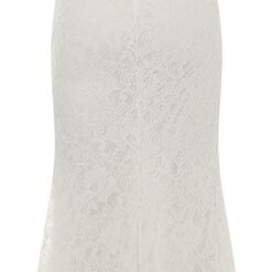 Robe de mariée fourreau en crêpe à motifs et traîne en dentelle image 18 | Soirée Blanche