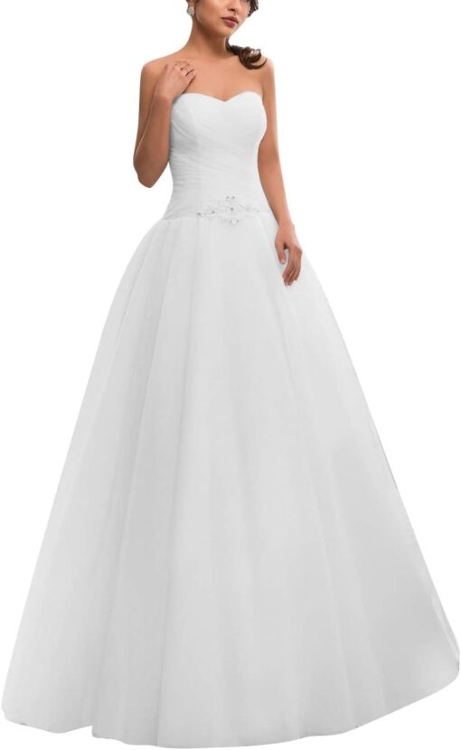 Robe de Mariée Princesse à Manches Longues et dentelle florale – Image 2
