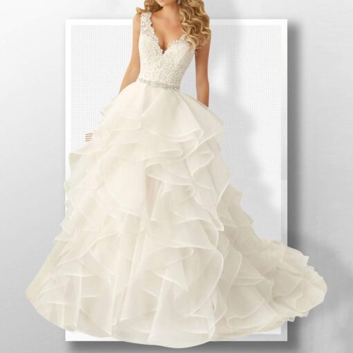 Robe De Mariée Princesse Bohème Blanche – Image 5