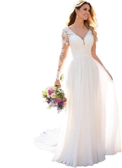 Robe De Mariée Dentelle Blanche – Image 2