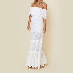 Robe Blanche Dentelle Longue image 18 | Soirée Blanche Robe Blanche Dentelle Longue image 17 | Soirée Blanche