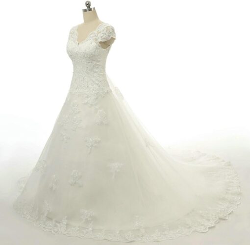 Robe De Mariée Blanche Et Bleu – Image 4