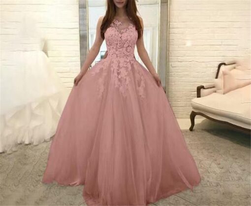 Robe De Mariée Dentelle Florale A Col Montant – Image 4