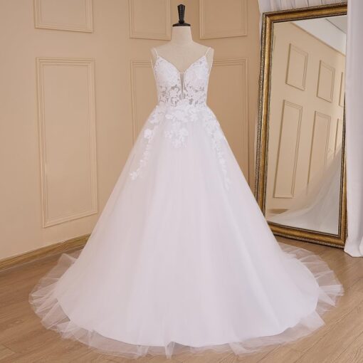 Robe De Mariée Dentelle Vintage Blanche – Image 4