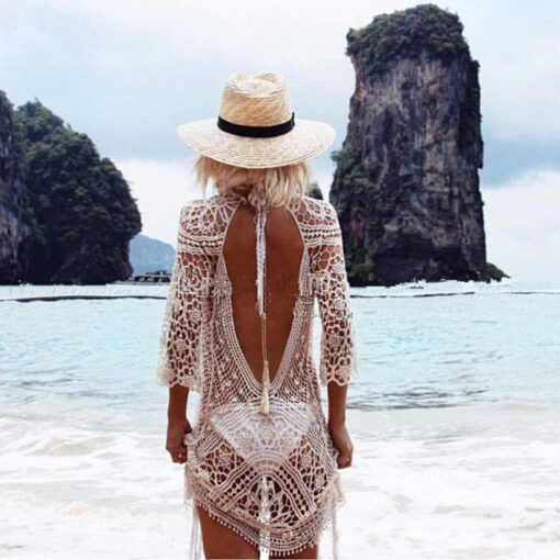 Robe Plage Dentelle Blanche – Image 7