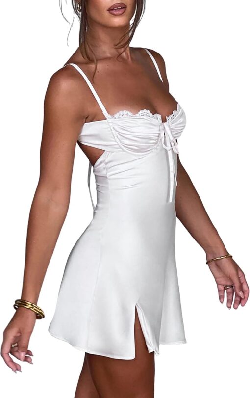 Robe Blanche Courte Décolleté – Image 3