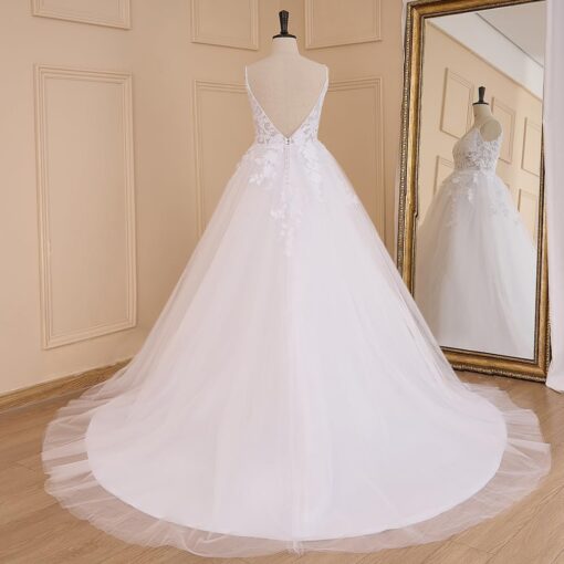 Robe De Mariée Dentelle Vintage Blanche – Image 7