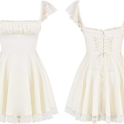 Robe Élégante Mini Dentelle Blanche image 9 | Soirée Blanche