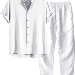 Ensemble de plage pour homme en lin image 4 | Soirée Blanche