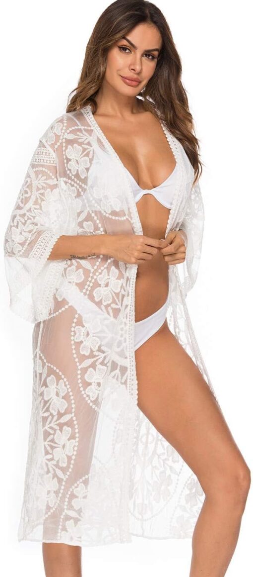 Robe Plage Blanche Dentelle – Image 3