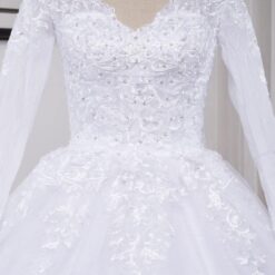 Robe De Mariée Hiver Manches Longues Blanche image 15 | Soirée Blanche