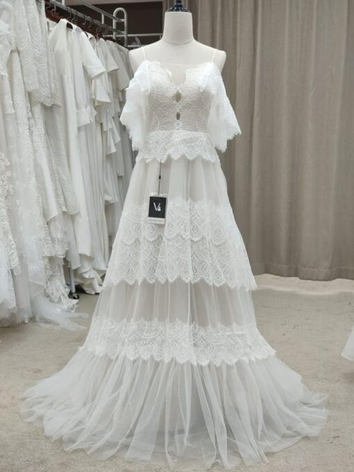 Robe De Mariée Vintage Sexy Blanche – Image 5