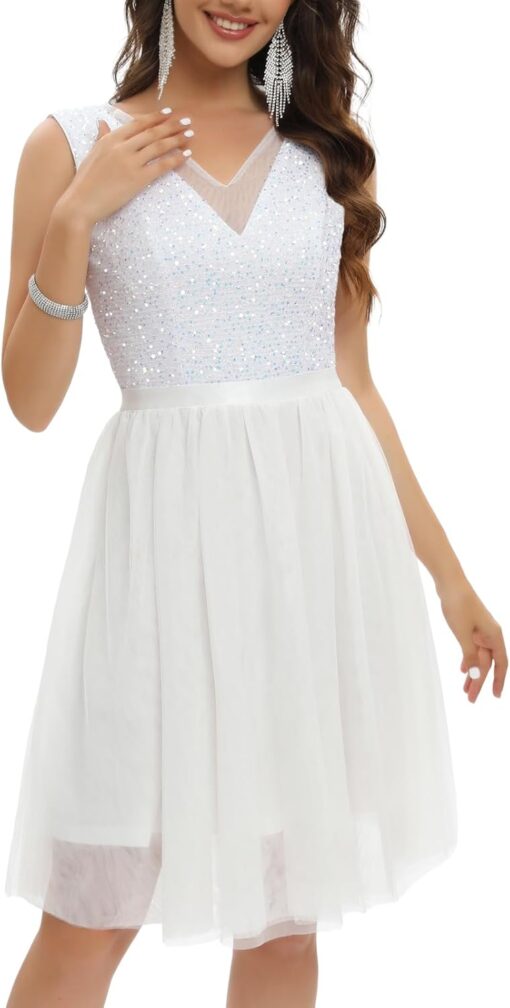 Robe Courte De Soirée Blanche – Image 2