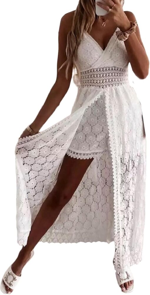 Robe Blanche Longue Boheme Chic – Image 2