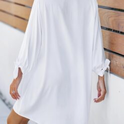 Robe Flouze Boutonnée Longue Fleuries image 10 | Soirée Blanche