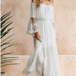 Robe Longue Blanche Dentelle Boheme image 13 | Soirée Blanche