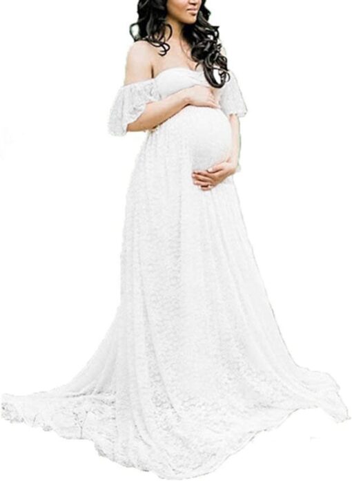 Robe Blanche Dentelle Grande Taille – Image 2