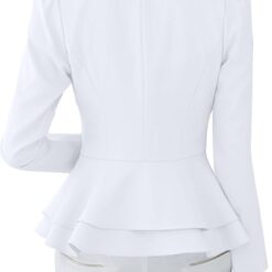 Veste pour Femmes avec Manches Longues et Épaules Slim, Couleur Unie image 14 | Soirée Blanche