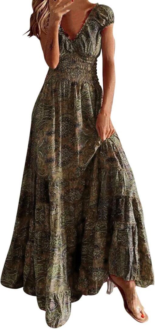 Robe Longue Style Boheme Blanche – Image 2