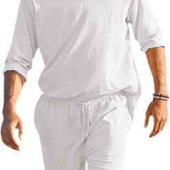Ensemble d'été détendu 2 pièces Homme image 14 | Soirée Blanche Ensemble d'été détendu 2 pièces Homme image 13 | Soirée Blanche