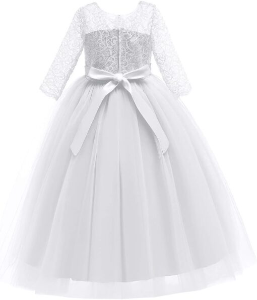 Robe de mariée princesse rose nude à encolure carrée – Image 7