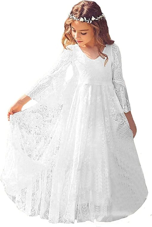Robe Boheme Fille Blanche – Image 2