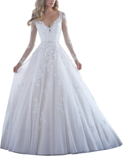 Robe De Mariée Elégante Blanche – Image 2