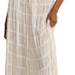 Smimgo : Ensemble Été 2000 - Longue Jupe et Débardeur en Mousseline de Soie image 9 | Soirée Blanche