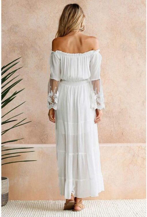 Robe Longue Blanche Dentelle Boheme – Image 6