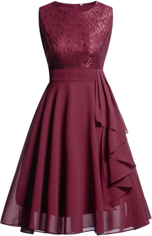 Robe Courte Blanche En Dentelle Sans Manche – Image 3