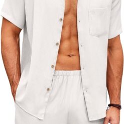 Ensemble de Pyjama Homme Été image 8 | Soirée Blanche Ensemble de Pyjama Homme Été image 7 | Soirée Blanche