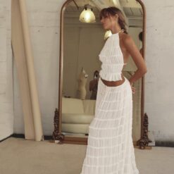 Ensemble pour femme érotique d'été : Dos nu et dessous plissé image 12 | Soirée Blanche