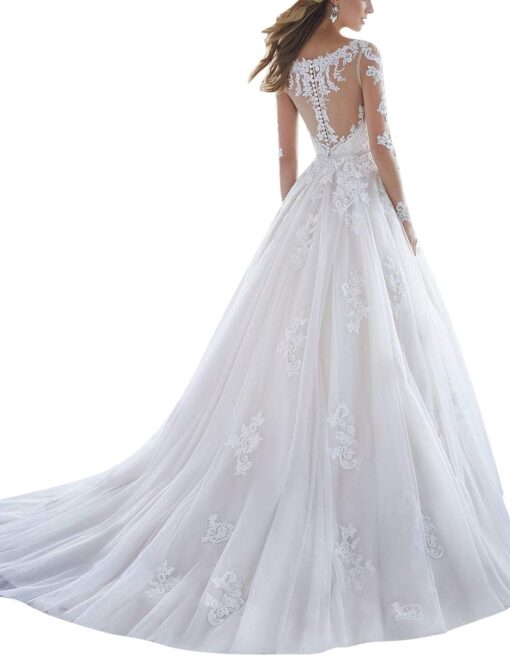 Robe De Mariée Elégante Blanche – Image 3