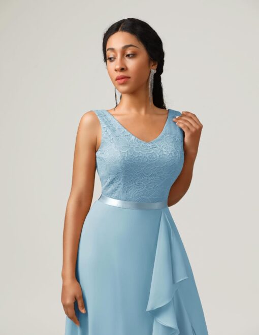 Robe Blanche De Mariage Décolleté Illusion – Image 6