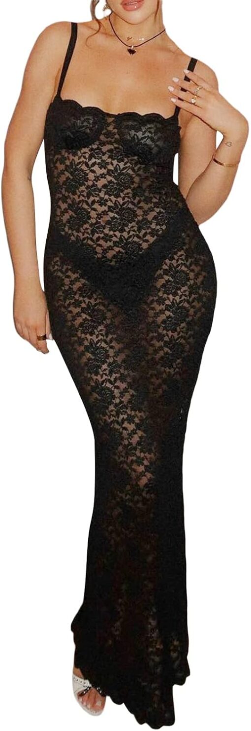 Robe Noir Et Blanche Dentelle – Image 2