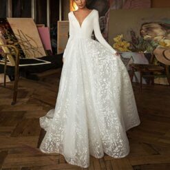 Robe De Mariée Trapèze Blanche image 6 | Soirée Blanche
