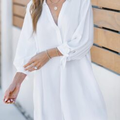 Robe Flouze Boutonnée Longue Fleuries image 12 | Soirée Blanche