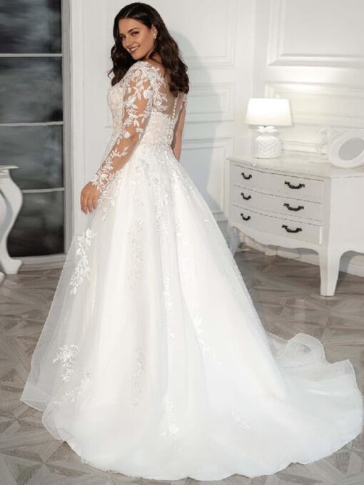 Robe De Mariée Grande Taille Trompette – Image 3