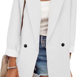 Manteau de Fait Maison Blazer Femme à Manches Longues image 4 | Soirée Blanche