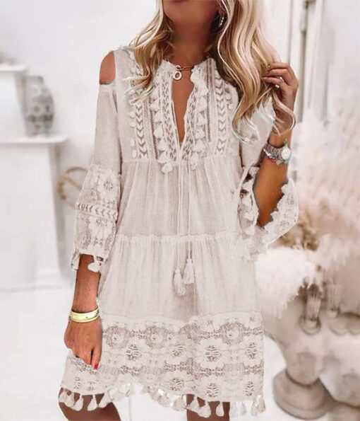 Robe Blanche Mariage Boheme – Image 4