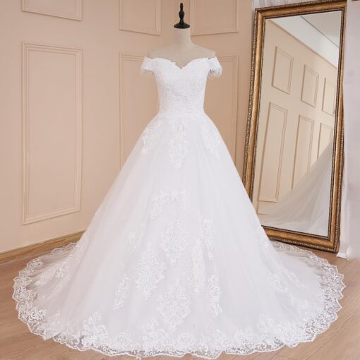 Robe De Mariée Grande Taille Perles – Image 3